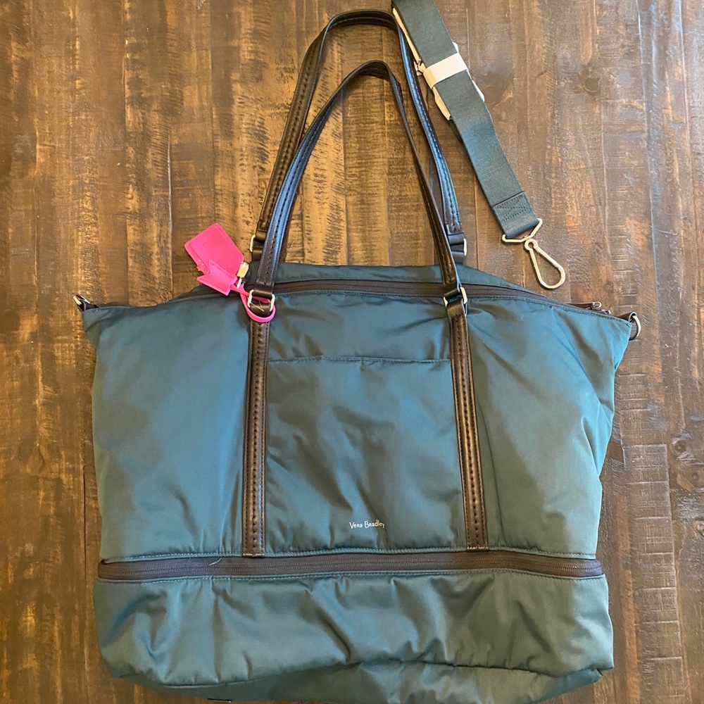 Vera Bradley Midtown Travel Bag Woodland Green EUC